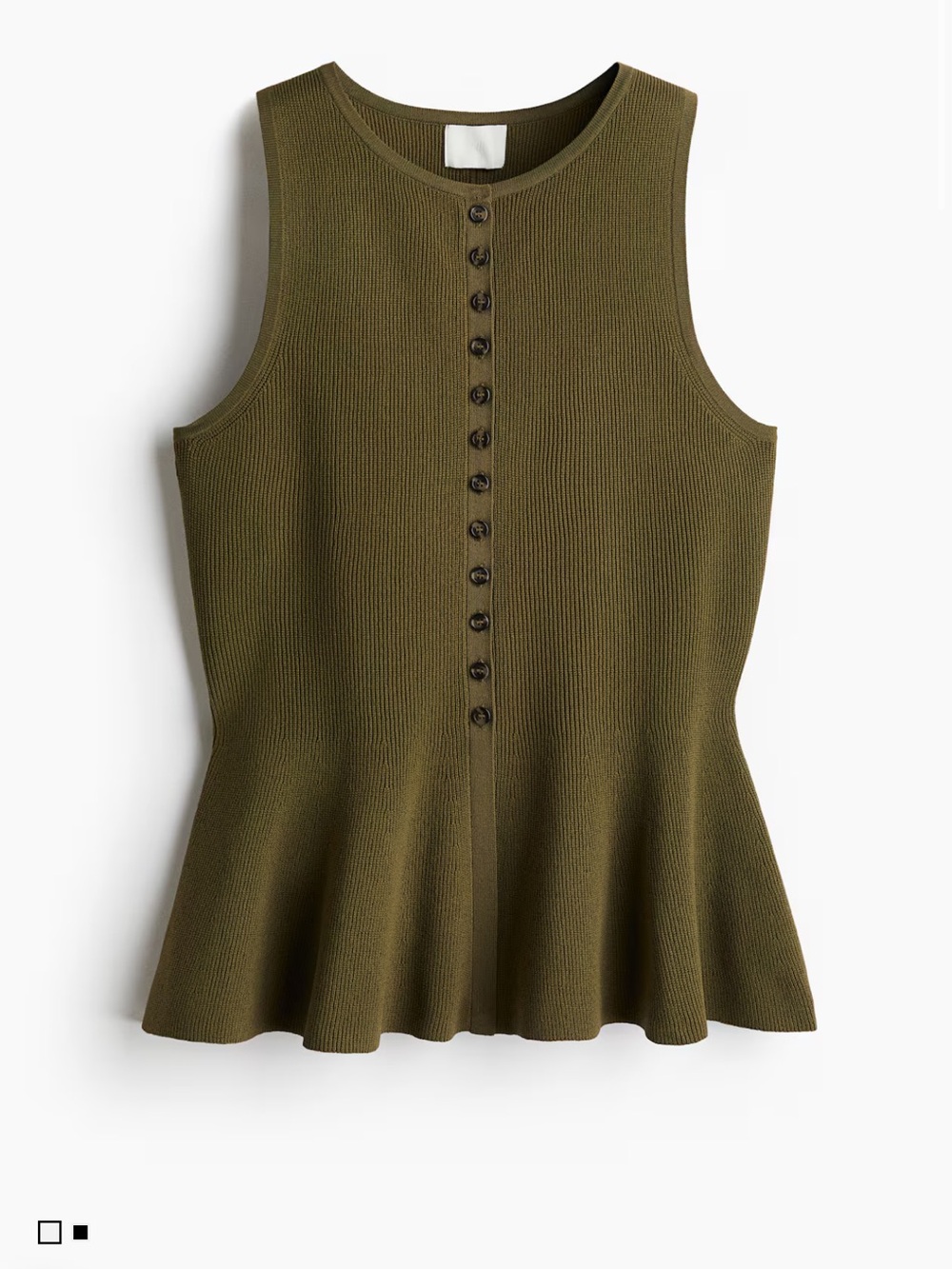 H&M
RIB-KNIT PEPLUM SLEEVELESS TOP